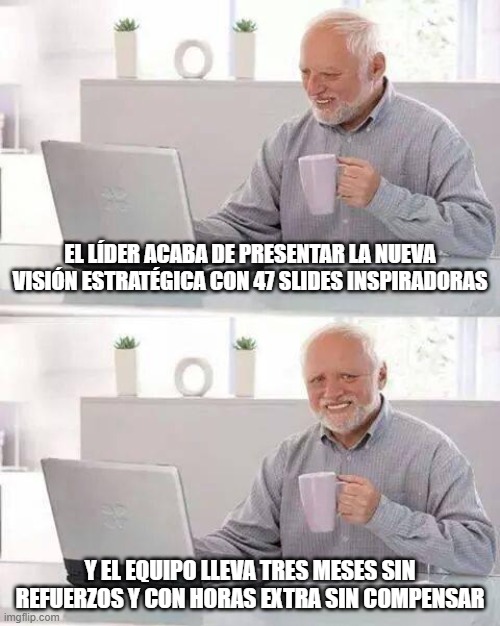 Equipo agotado bajo un liderazgo solo inspirador